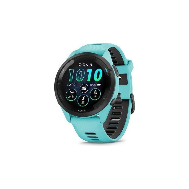 Garmin Forerunner 265 - 46 mm - Aqua - intelligente Uhr mit Riemen - Handgelenkgröße: 135-205 mm - Anzeige 3,25 cm (1.3") - 8GB