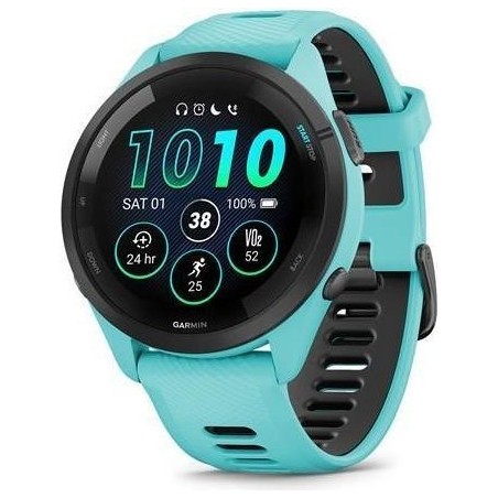 Garmin Forerunner 265 - 46 mm - Aqua - intelligente Uhr mit Riemen - Handgelenkgröße: 135-205 mm - Anzeige 3,25 cm (1.3") - 8GB