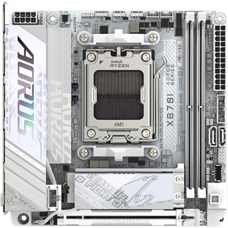 GIGABYTE AORUS X870I PRO ICE - Motherboard - Mini-ITX - Socket AM5 - AMD X870 Chipsatz - USB4, USB-C 3,2 Gen2, USB 3,2 Gen 2, U