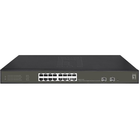 LevelOne Hilbert 18-Port Gigabit PoE Smart Lite Switch - 16 PoE Ausgänge - 2 x Gigabit SFP - 802.3at/af PoE - 230W PoE-Leistung
