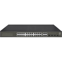 LevelOne Hilbert 28-Port Gigabit PoE Smart Lite Switch - 24 PoE Ausgänge - 4 x Gigabit SFP/RJ45 Combo - 802.3at/af PoE - 380W P
