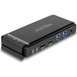 Delock DisplayPort 1.4 KVM Switch 8K 60 Hz mit USB 5 Gbps und Audio (11476)