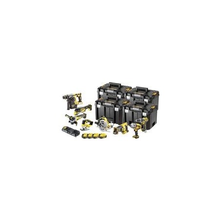 Dewalt DCK865P4T Set - 18 Volt / 5 Ah Akku-Schlagbohrschrauber-Set (DCD 796, DCF 899 HN, DCH 273, DCG 405, DCS 367, DCS 355, DC