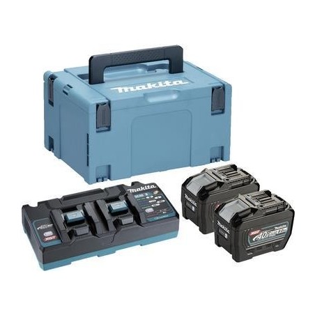 MAKITA 191Y97-1 - Power Source-Kit passend für XGT-Geräte (40V XGT Li-Ionen | bestehend aus 2x BL4080F Akku 8,0 Ah , DC40RB Dop