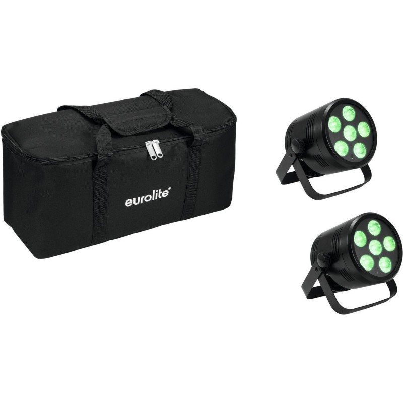 EUROLITE Set 2x AKKU PAR 6 QCL + Soft-Bag (20000963)