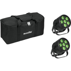 EUROLITE Set 2x LED Silent Par 6 QCL Floor sw + Soft-Bag (20000964)