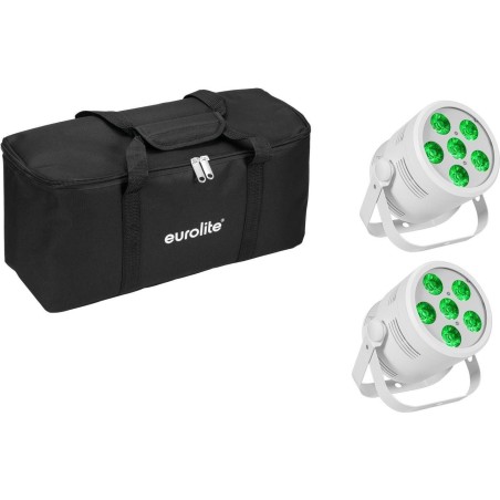EUROLITE Set 2x LED Silent Par 6 QCL Floor ws + Soft-Bag (20000965)