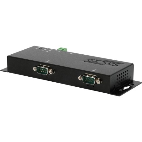 EXSYS GmbH Ethernet zu 2 x RS-232/422/485, inkl. 12V/3A Netzteil, PoE (EX-6122-2POE)
