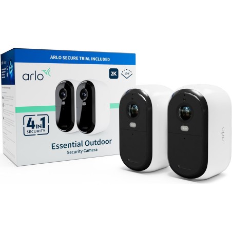 Arlo Essential - Netzwerk-Überwachungskamera - Innenbereich, Außenbereich - witterungsbeständig - Farbe (Tag&Nacht) - 4 MP - 25