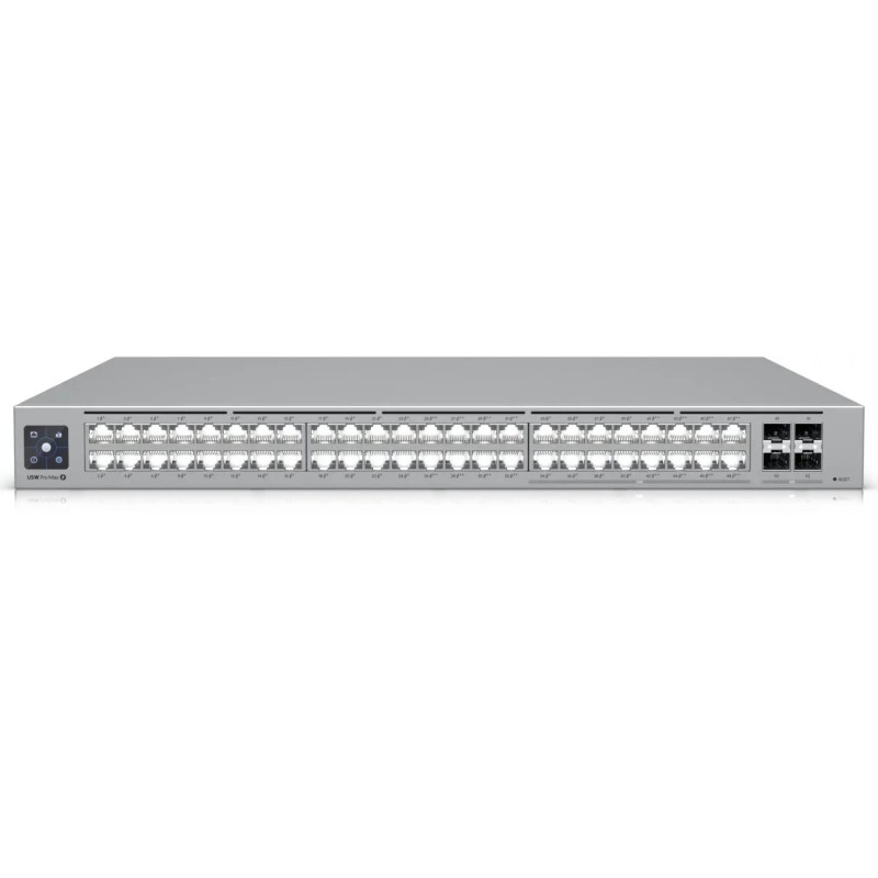 Ubiquiti Switch UniFi 32xRJ45 GBit/16xRJ45 2.5G/4xSFP+ Managed Max 19" Rack-Mountable, 1,3" Touchscreen (USW-PRO-MAX-48)