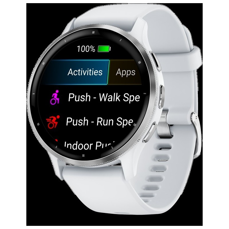 Garmin Venu 3 - 45 mm - verstärktes Polymer Whitestone - intelligente Uhr mit Band - Silikon - Handgelenkgröße: 135-200 mm - An