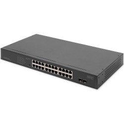 Digitus 24-Port Gigabit Netzwerkswitch - 19 Zoll - unmanaged,2 Uplink Ports - SFP - Unmanaged - Gigabit Ethernet (10/100/1000)