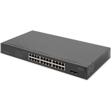 Digitus 24-Port Gigabit Netzwerkswitch - 19 Zoll - unmanaged,2 Uplink Ports - SFP - Unmanaged - Gigabit Ethernet (10/100/1000)
