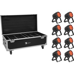 EUROLITE Set 8x AKKU IP PAR 7 QCL CRMX MK2 + Case mit Ladefunktion (20001008)