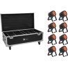 EUROLITE Set 8x AKKU IP PAR 7 QCL CRMX MK2 + Case mit Ladefunktion (20001008)
