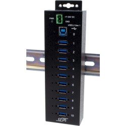 Exsys USB 3.2 Gen1 HUB 10-Port Managed N. inkl.USB-Kabel DIN-Rail-Kit (EX-1580SHMVS)