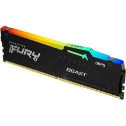 Kingston FURY Beast RGB - DDR5 - Modul - 32GB - DIMM 288-PIN - 6000 MHz / PC5-48000 - CL30 - on-die ECC - Schwarz (KF560C30BBEA