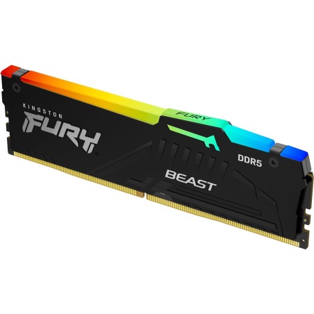 Kingston FURY Beast RGB - DDR5 - Modul - 32GB - DIMM 288-PIN - 6000 MHz / PC5-48000 - CL30 - on-die ECC - Schwarz (KF560C30BBEA