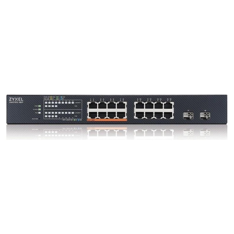Zyxel XMG1915 Series XMG1915-18EP - Switch - verwaltet, NebulaFLEX Cloud - L3 Lite - Smart - 8 x 100/1000/2,5G (PoE++) + 8 x 10