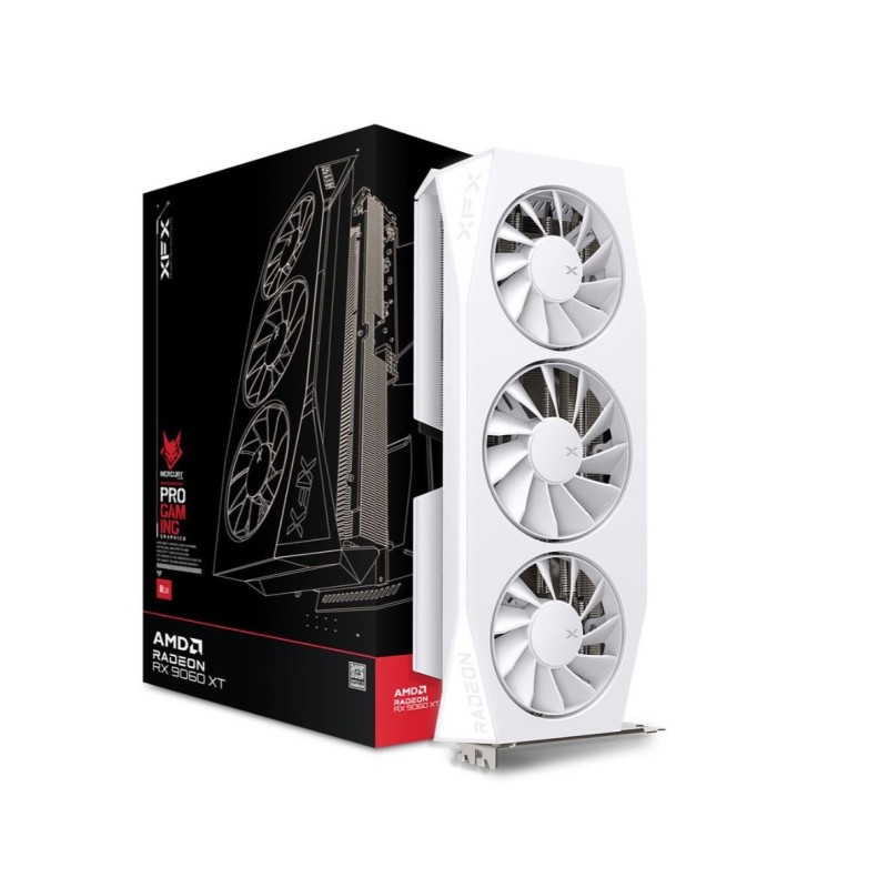 XFX VGA Radeon RX9060XT Mercury OC Gaming WHITE 2xDP/1xHDMI AMD Radeon - Grafikkarte (RX-96TMERCW9)