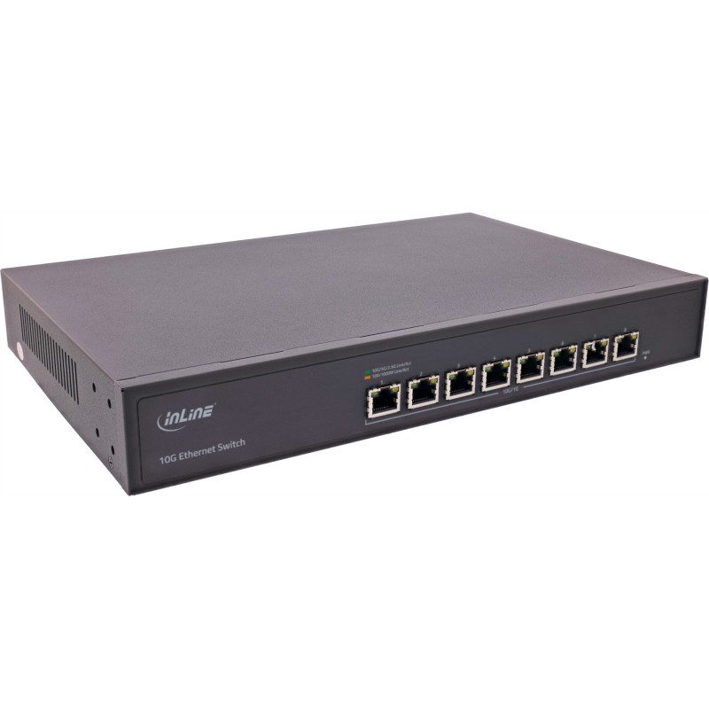 InLine Netzwerk Switch 8-Port - 10Gigabit Ethernet - 19" - Metall - Lüfter (32308A)