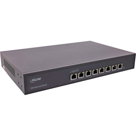 InLine Netzwerk Switch 8-Port - 10Gigabit Ethernet - 19" - Metall - Lüfter (32308A)