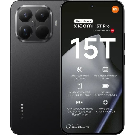 Xiaomi 15T Pro Black - 17,30cm (6,83") AMOLED, 512 GB Speicher, 12 GB RAM, 5G, HyperOS 2 (MZB0KUQEU)