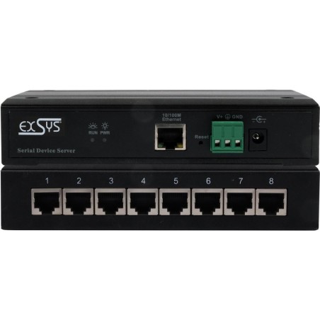 EXSYS GmbH Serial Device Server 8x RS232/422/485, mit Netzadapter (EX-61008)