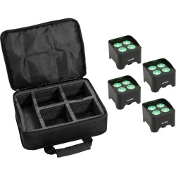 EUROLITE Set 4x AKKU Mini UP-4 QCL Spot MK2 + Softbag kabellose RGBW-Uplights