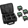 EUROLITE Set 4x AKKU Mini UP-4 QCL Spot MK2 + Softbag kabellose RGBW-Uplights