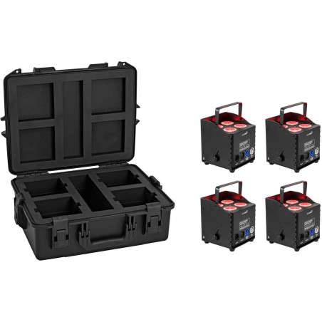 EUROLITE Set 4x AKKU UP-4 QCL Spot QuickDMX MK2 + Kunststoffcase (20001038)