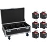 EUROLITE Set 6x AKKU UP-4 QCL Spot QuickDMX MK2 + Flightcase mit Rollen und Ladefunktion (20001039)