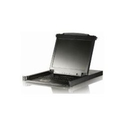 ATEN Arbeitskonsole 43 cm (17") mit integriertem KVM-Switch, PS/2 und USB - zum Einbau im 48,30cm (19") Schrank - DE Tastaturla