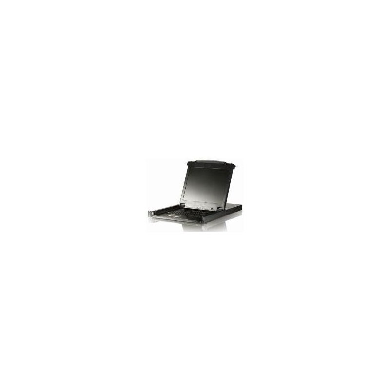 ATEN Arbeitskonsole 43 cm (17") mit integriertem KVM-Switch, PS/2 und USB - zum Einbau im 48,30cm (19") Schrank - DE Tastaturla