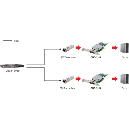 LevelOne GNC-0202 - Netzwerkadapter - PCIe x8 Low Profile - 10 Gigabit SFP+ x 2 (GNC-0202)