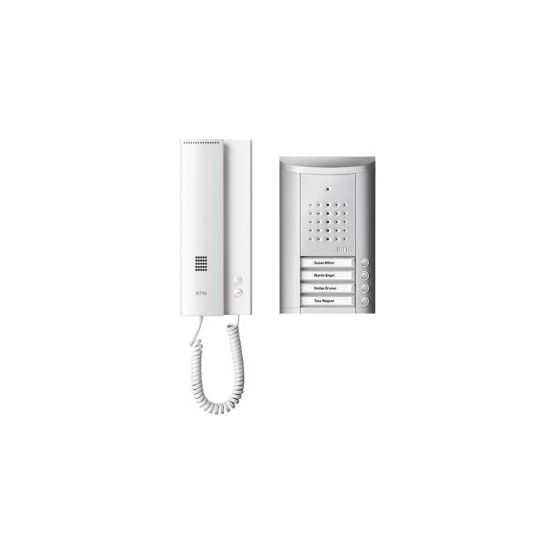 Ritto by Schneider Türsprechanlage Kabelgebunden Komplett-Set 1841420 4 Familienhaus Silber (1841420)