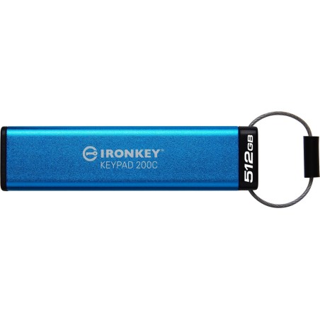 Kingston IronKey Keypad 200C - USB-Flash-Laufwerk - verschlüsselt - 512GB - USB 3,2 Gen 1 (IKKP200C/512GB)