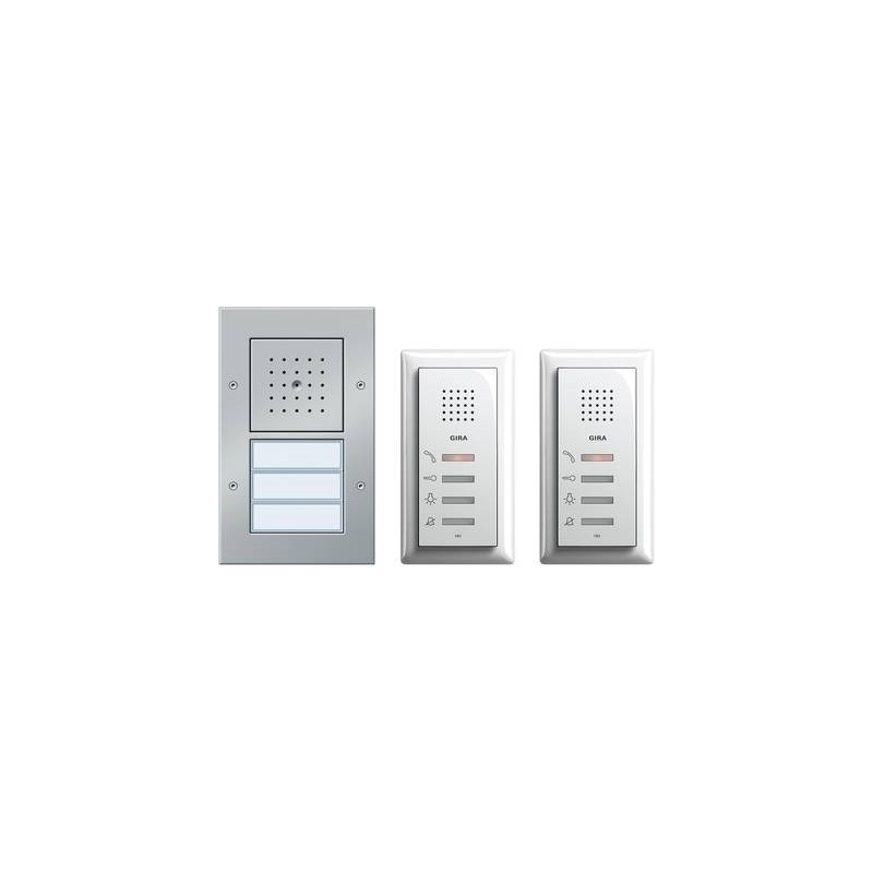 GIRA Türsprechanlage Kabelgebunden Komplett-Set 2 Familienhaus Aluminium