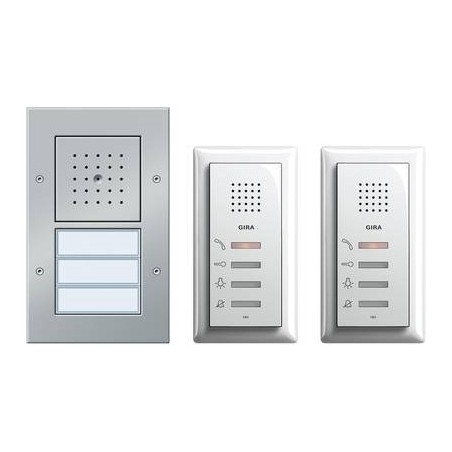 GIRA Türsprechanlage Kabelgebunden Komplett-Set 2 Familienhaus Aluminium