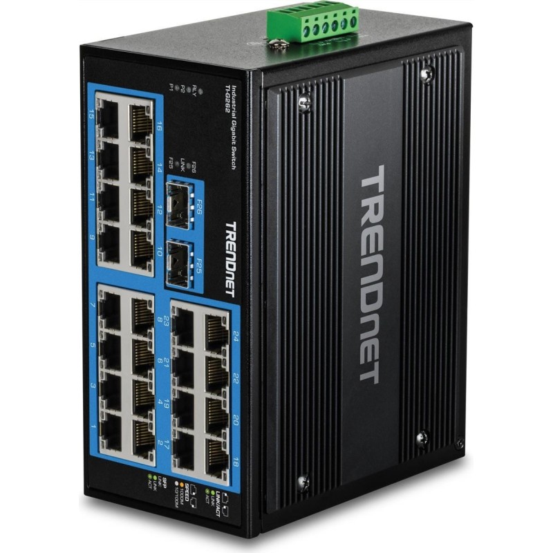 TRENDnet 26-PORT HARDENED INDUSTRIAL - GIGABIT DIN-RAIL SWITCH (TI-G262)