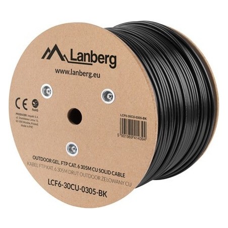 Lanberg LCF6-30CU-0305-BK Netzwerkkabel Schwarz 305 m Cat6 (LCF6-30CU-0305-BK)