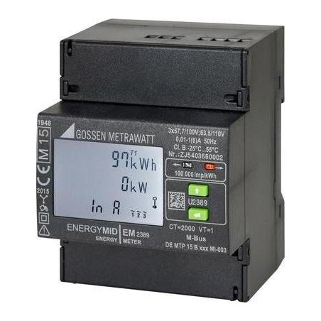 Gossen Metrawatt Drehstromzähler mit Wandleranschluss digital MID-konform: Ja U2389-V021 (U2389-V021)