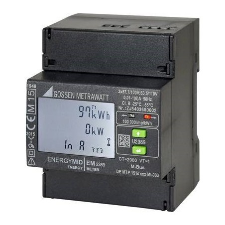 Gossen Metrawatt U2387-V022 Drehstromzähler mit Wandleranschluss digital MID-konform: Ja (U2387-V022)