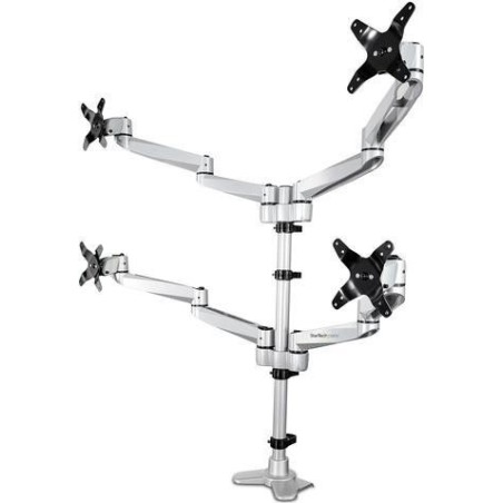 StarTech.com ARMQUADPS Monitorhalterung (für 4 Monitore, für bis zu 27 " VESA Bildschirme, vier vollbewegliche Monitorarme) - T