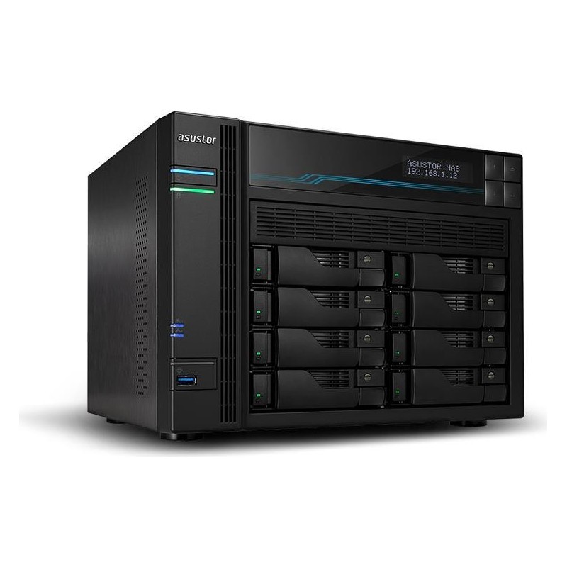 ASUSTOR Lockerstor 10 AS6510T - NAS-Server - 10 Schächte - SATA 6Gb/s - RAID 0, 1, 5, 6, 10, JBOD - RAM 8 GB - 2.5 Gigabit Ethe