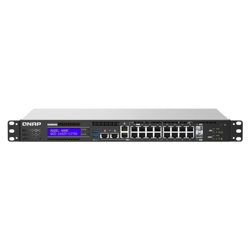 QNAP QGD-1602P - Switch - Smart - 4 x 100/1000/2.5G (PoE++) + 4 x 100/1000/2.5G (PoE+) + 8 x 10/100/1000 (PoE+) + 2 x 10 Gigabi