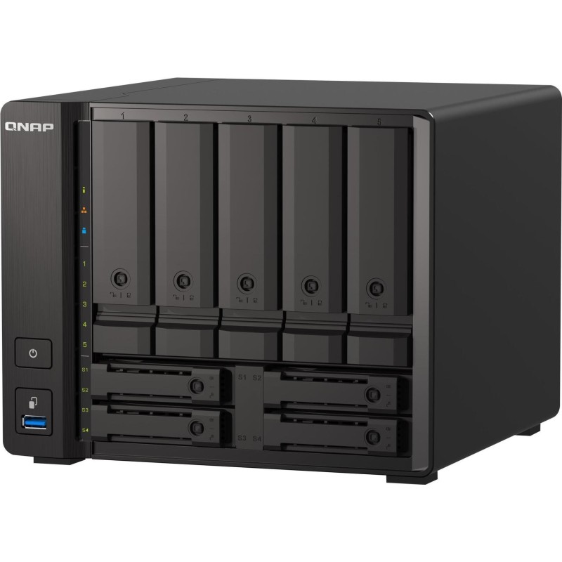 QNAP TS-H973AX-32G - NAS-Server - 9 Schächte - SATA 6Gb/s - RAID 0, 1, 5, 6, 10, 50, JBOD, 60, RAID TP - RAM 32 GB - 2.5 Gigabi