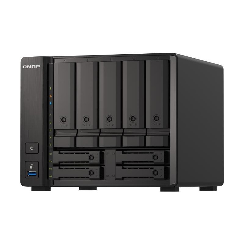 QNAP TS-H973AX-8G - NAS-Server - 9 Schächte - SATA 6Gb/s - RAID 0, 1, 5, 6, 10, 50, JBOD, 60, RAID TP - RAM 8 GB - 2.5 Gigabit