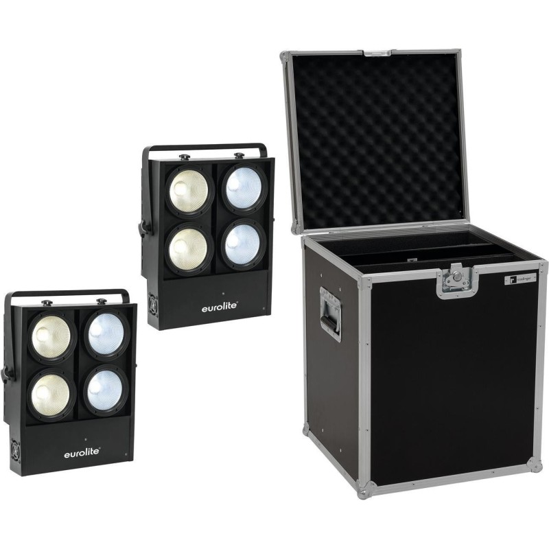EUROLITE Set 2x Audience Blinder 4x100W LED COB CW/WW + Case (20000904)