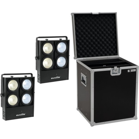 EUROLITE Set 2x Audience Blinder 4x100W LED COB CW/WW + Case (20000904)